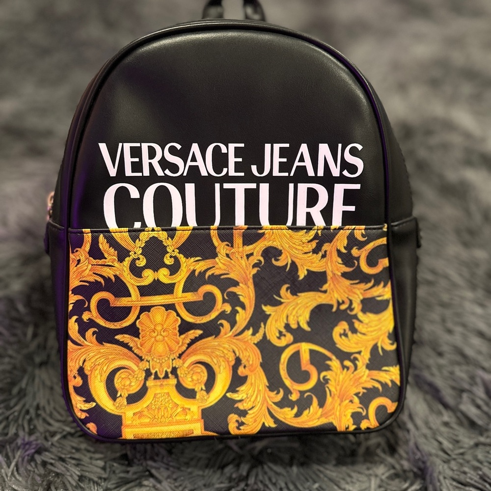 Versace Jeans Couture Black and Gold Backpack